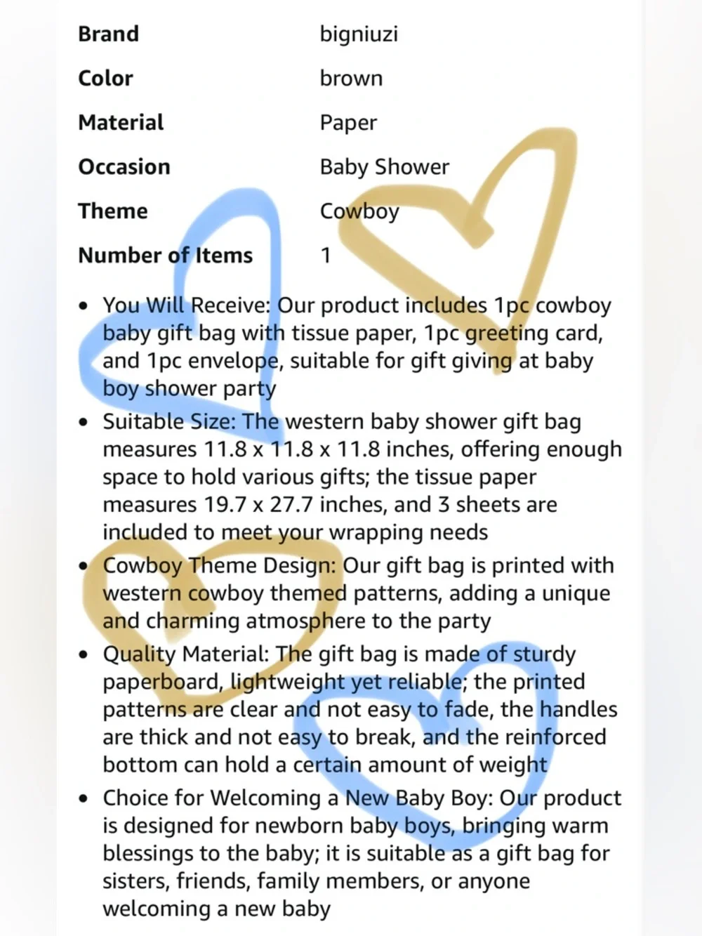 Oh Baby Western Brown Gift Bag for Kids